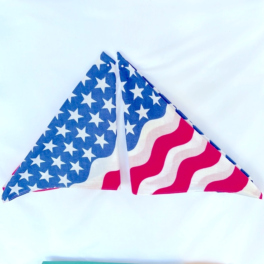 Gently Used Set Of 2 American Flag Bandana 20X20